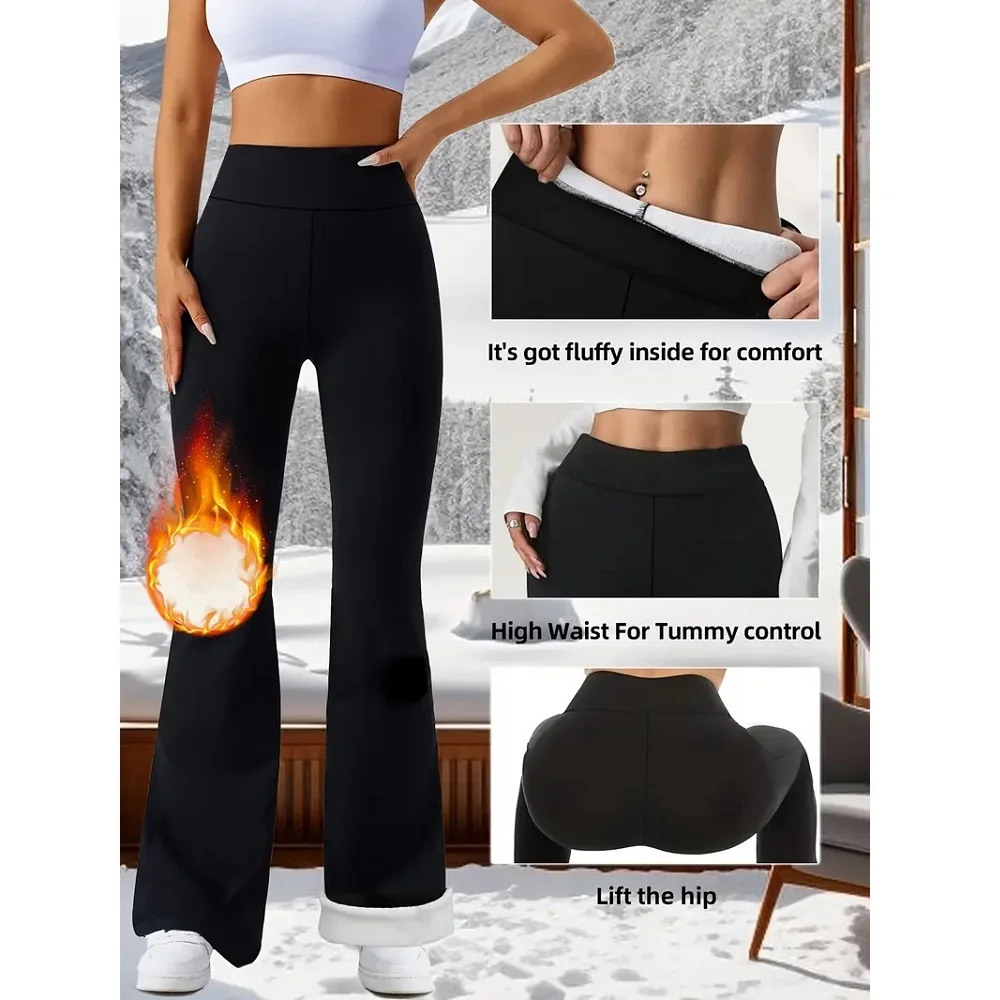 Frauen Winter Fleece Gefüttert Winter Warme Leggings Hohe Taille Booty Lifting Stretch Sport Yoga Leggings Hosen