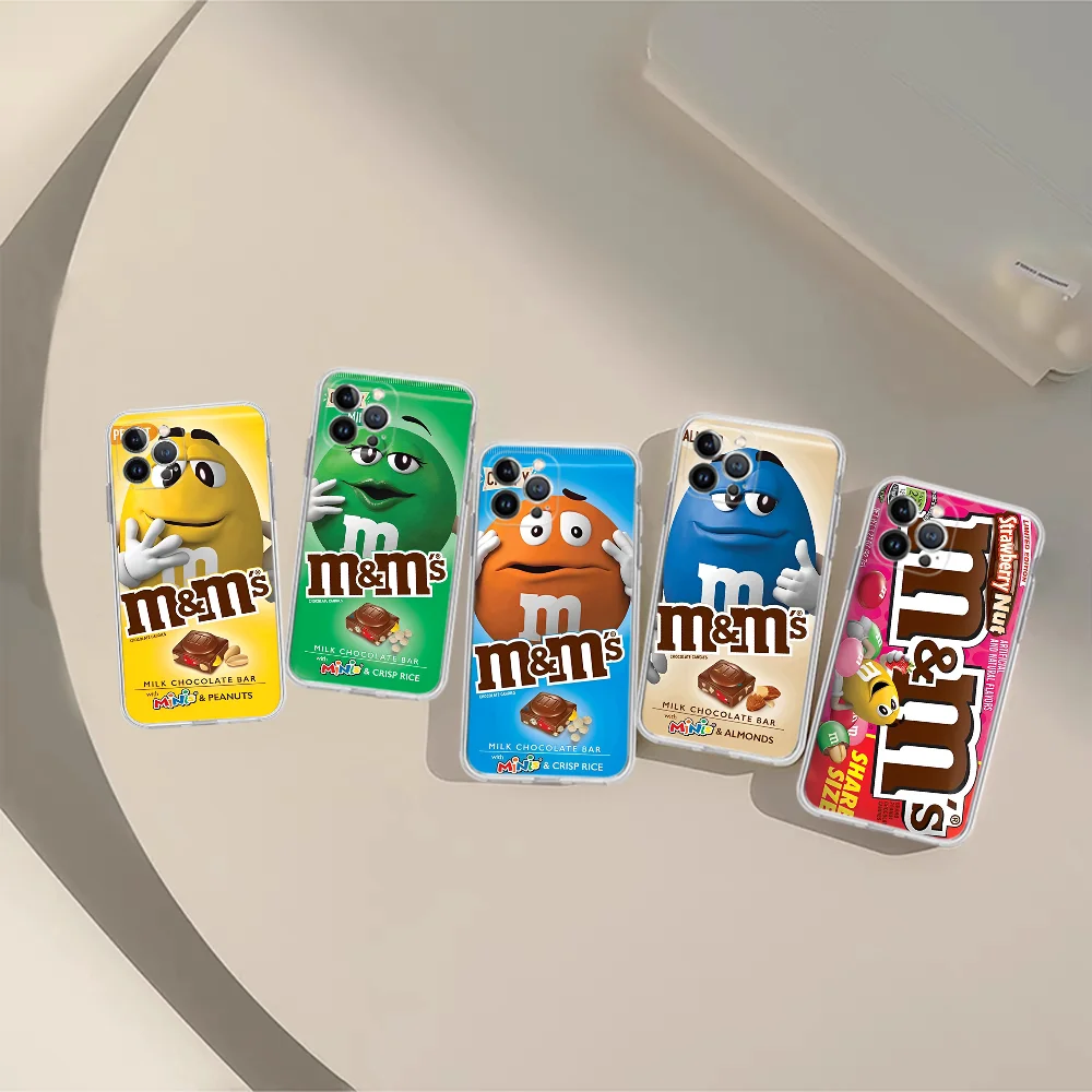 M&Ms Chocolate Phone Case Silicone Soft for iphone 15 14 13 12 11 Pro Mini XS MAX 8 7 6 Plus X XS XR Cover