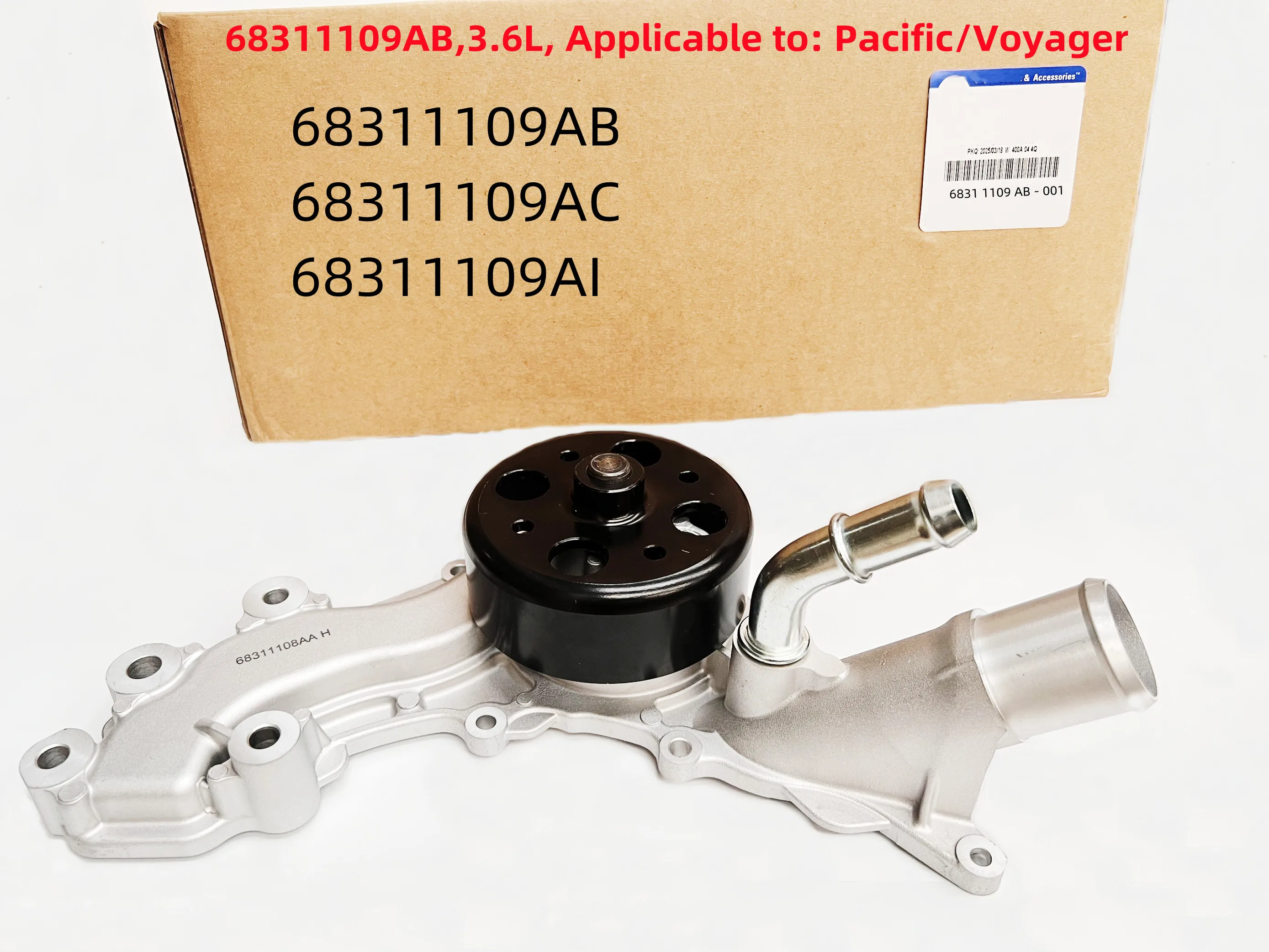 

WAP02 Cooling water pump,68311109AB, 68311109AC, Suitable For: 3.6L, Pacific RU, Voyager, 2016-2025