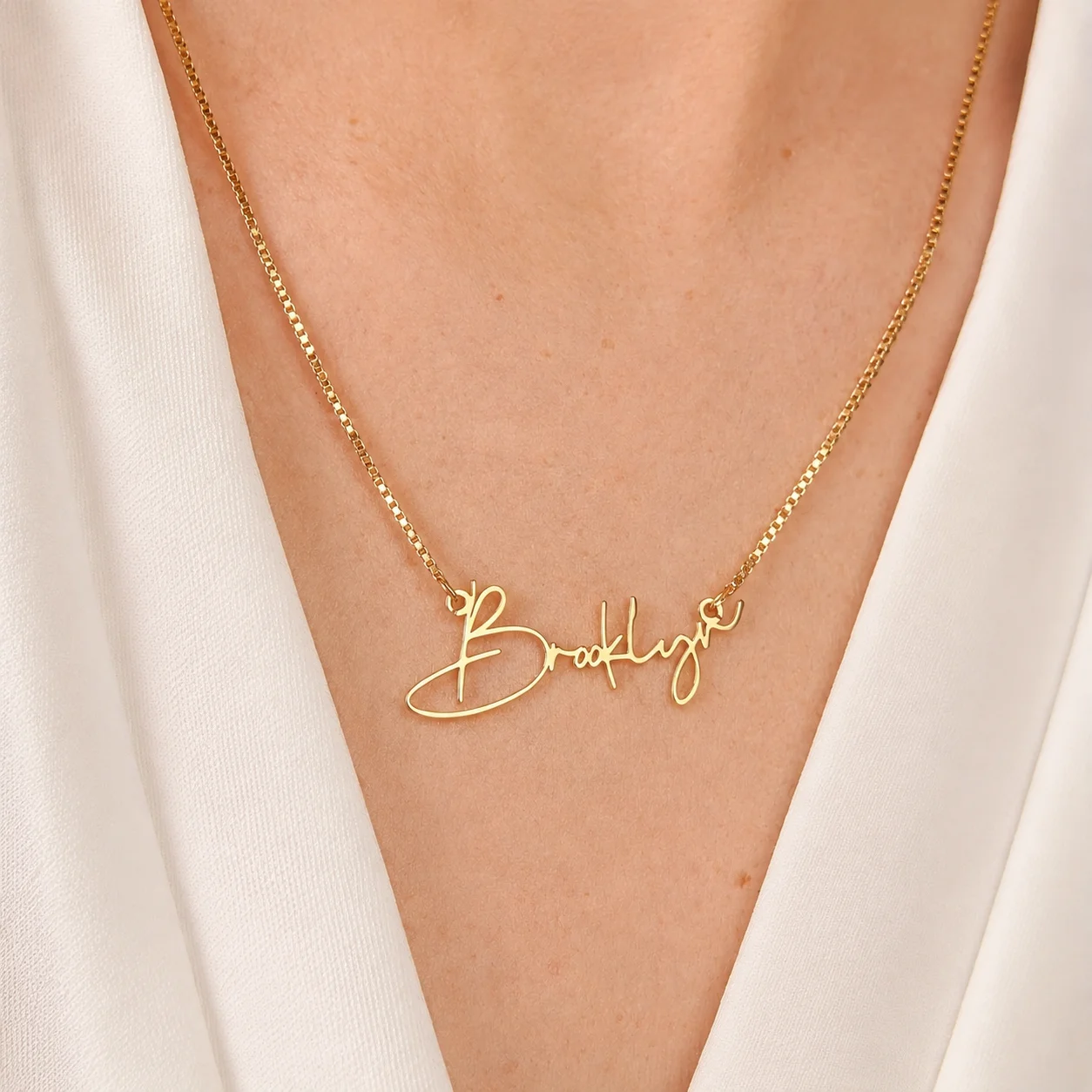Personalized Name Box - Custom Name Necklace Personalized Handwriting Script