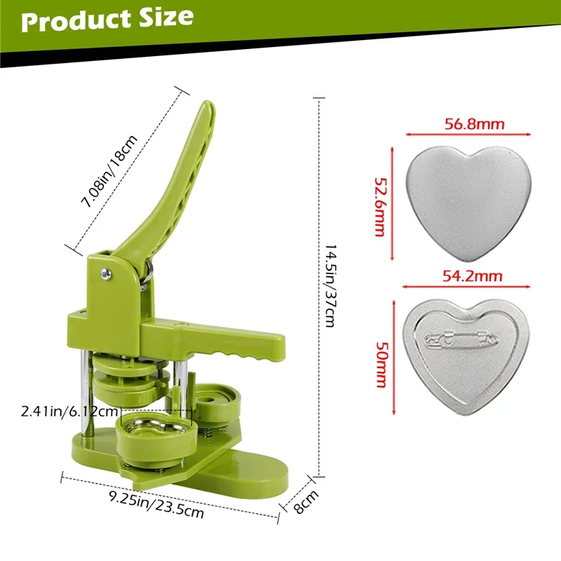 Imagem -06 - Diy Button Badge Maker Machine Heart Shaped Punch Press Machine para Art Handicrafts Pins Making