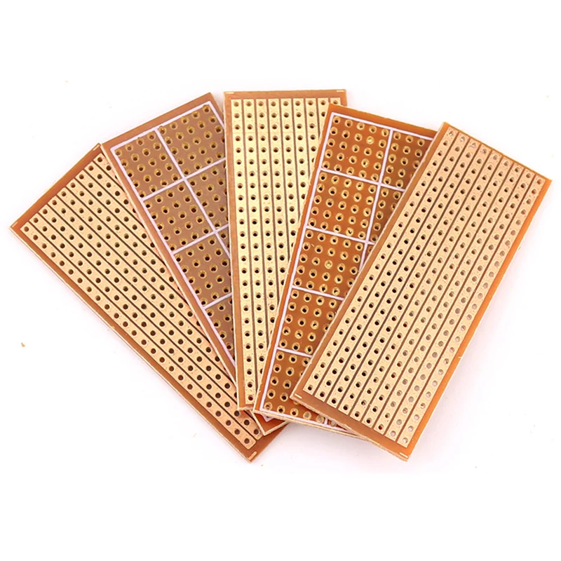 5/10 قطعة 2.5x6.4 سنتيمتر جانب واحد لوحة دارات مطبوعة لتقوم بها بنفسك تجربة عالمية مصفوفة لوحة دوائر كهربائية صف واحد ثقب مستمر 25x64 مللي متر #5