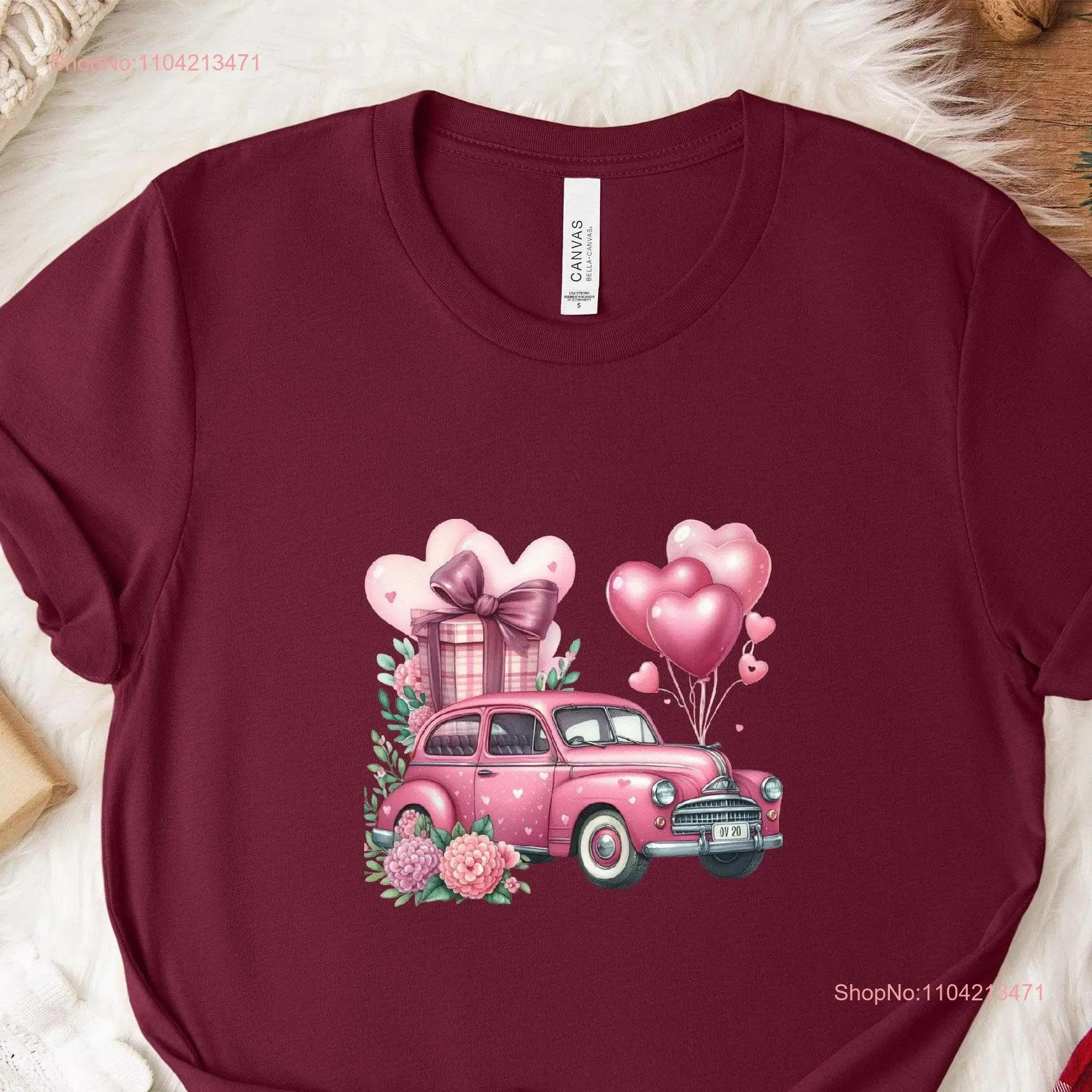 

Винтажная автомобильная футболка, мягкая и стильная с романтическим дизайном воздушного шара, идеально подходящая для сезонного черли с длинными или короткими рукавами