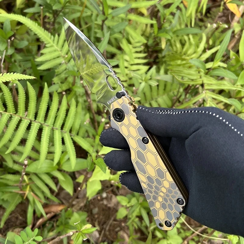 D2 steel TC4 titanium alloy handle fishing survival pocket multi-purpose fruit camping collection EDC tool knife