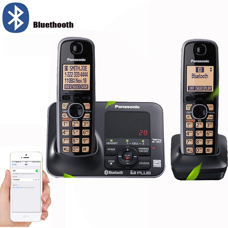 Good Digital Cordless Phone With Bluethooth Answer Machine Handfree Voice Mail Backlit LCD Wireless Telephone For Office Home