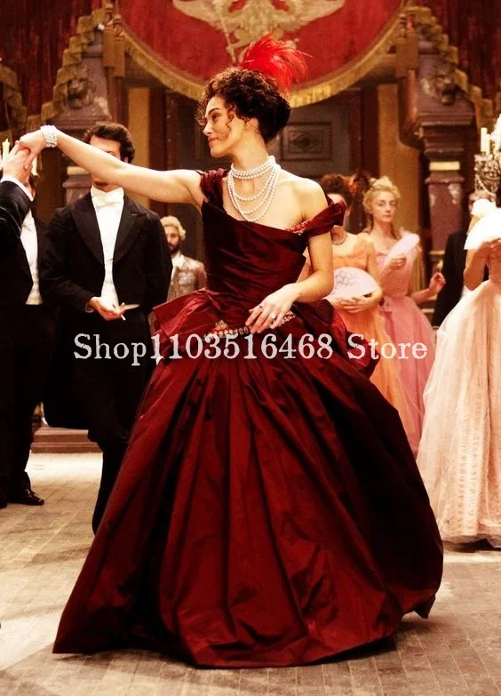 Burgundy Victorian Prom Party Dress Vintage Satin Laced Corset Corset Pleated Formal Occasion Civil War Ball Gowns