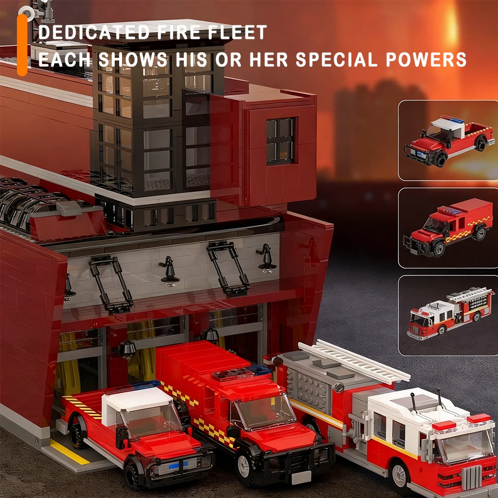 Feuer Station Bausteine Street View Modell Stadt Modulare Montage Sets Große Größe 3079PCS Ziegel Weihnachten Spielzeug Kind Erwachsene geschenke