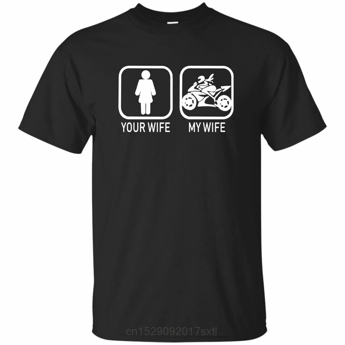 Camiseta para hombre con diseño divertido de tu esposa, mi esposa, motocicletas, papá, mamá, camisetas azul marino