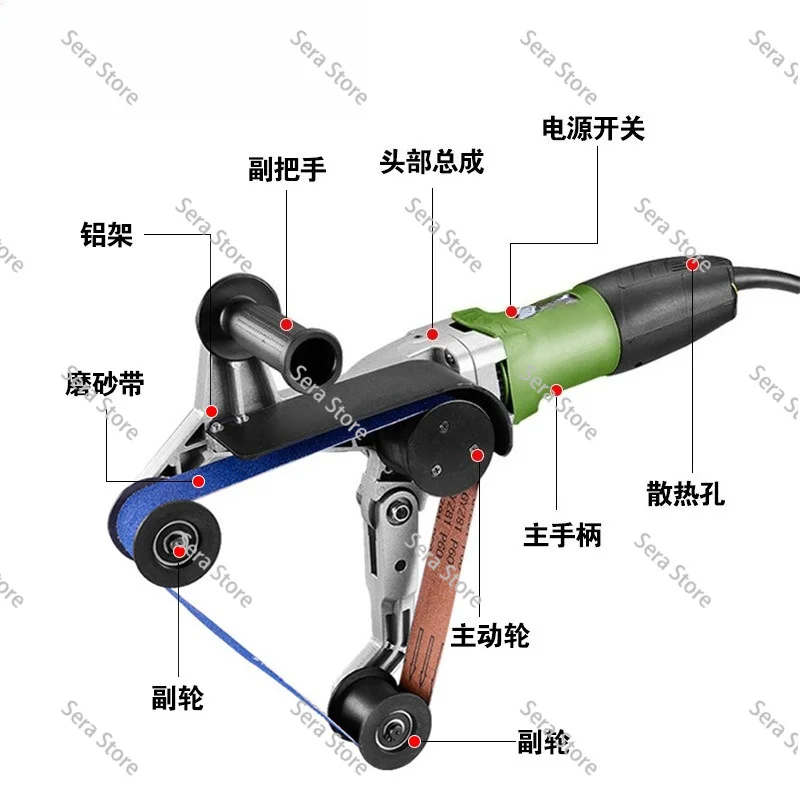 Stainless steel round tube wire drawing machine grinding machine Aluminum round tube polishing machine Belt sanding