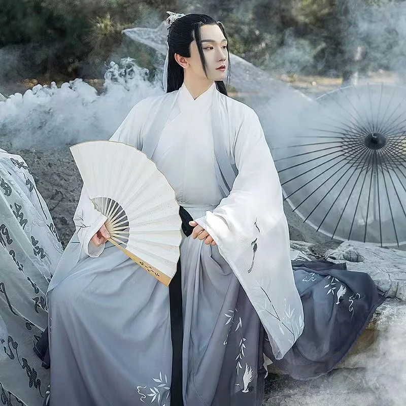 Originale Hanfu tradizionale stile cinese abbigliamento antico periodo Weijin colletto incrociato Costume da uomo donna abito Cosplay