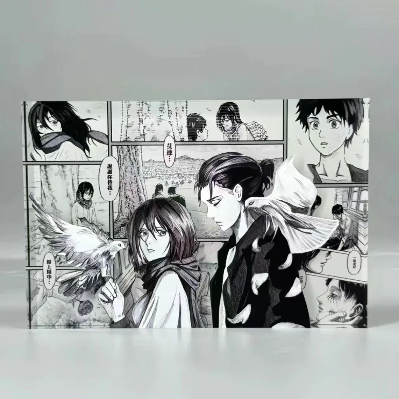 Bloque Acrílico de Attack on Titan, Eren Jäger, Mikasa Ackerman, Accesorio de Anime, Exquisito, Pequeño, Portátil, HD