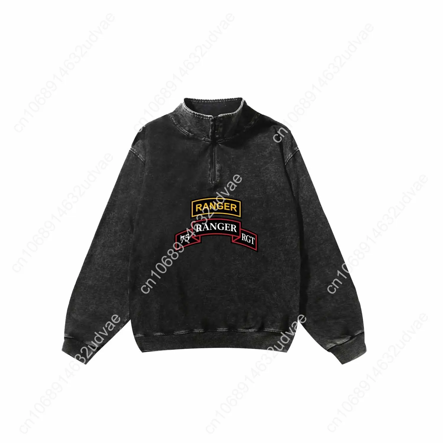 Leger Ranger 75e Ranger Scroll Retro Sweatshirt Man Vrouw Tiener Pullover Half Sweatshirt Op maat gemaakte tops met mouwen