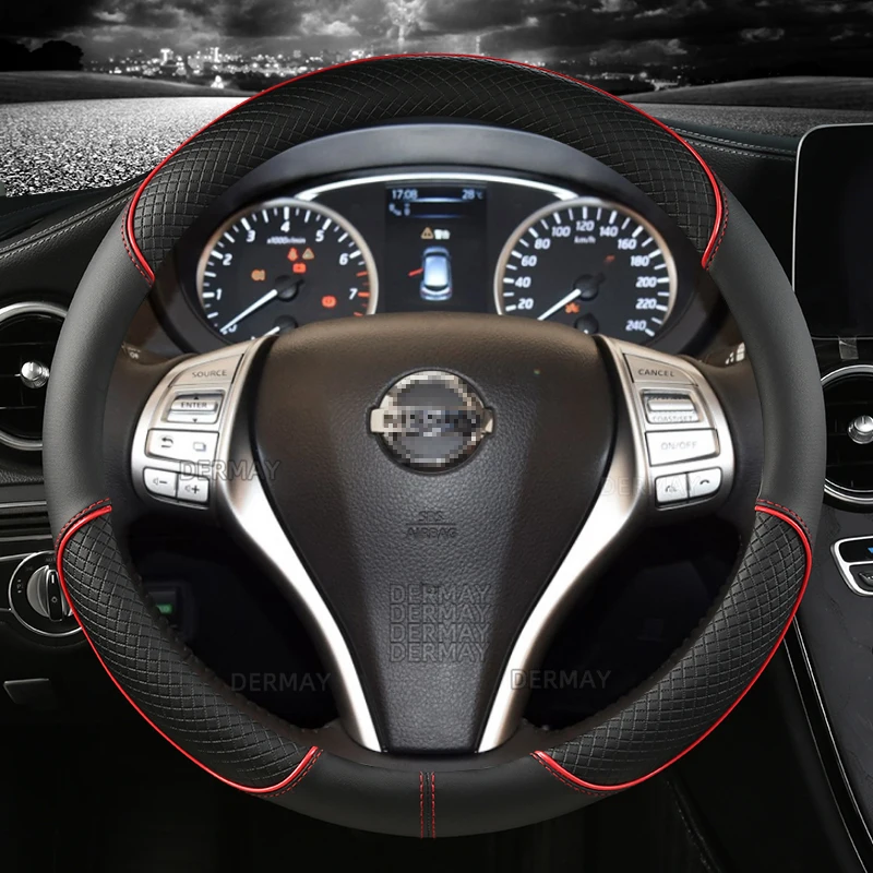 for Nissan Tiida C11 C12 C13 2004~2023 Car Steering Wheel Cover Non-slip PU Leather Auto Accessories Fast Shipping