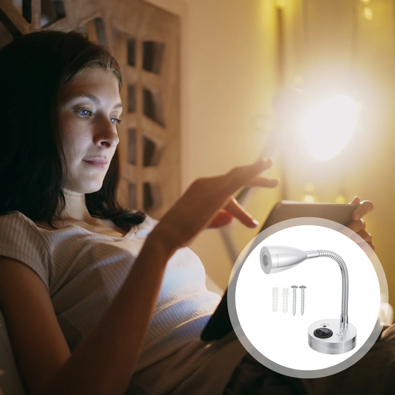 

LED Reading Light Lamp RV Boat Bedside Seat Swivel Spotlight with Touring Reading Light Car Reading Light