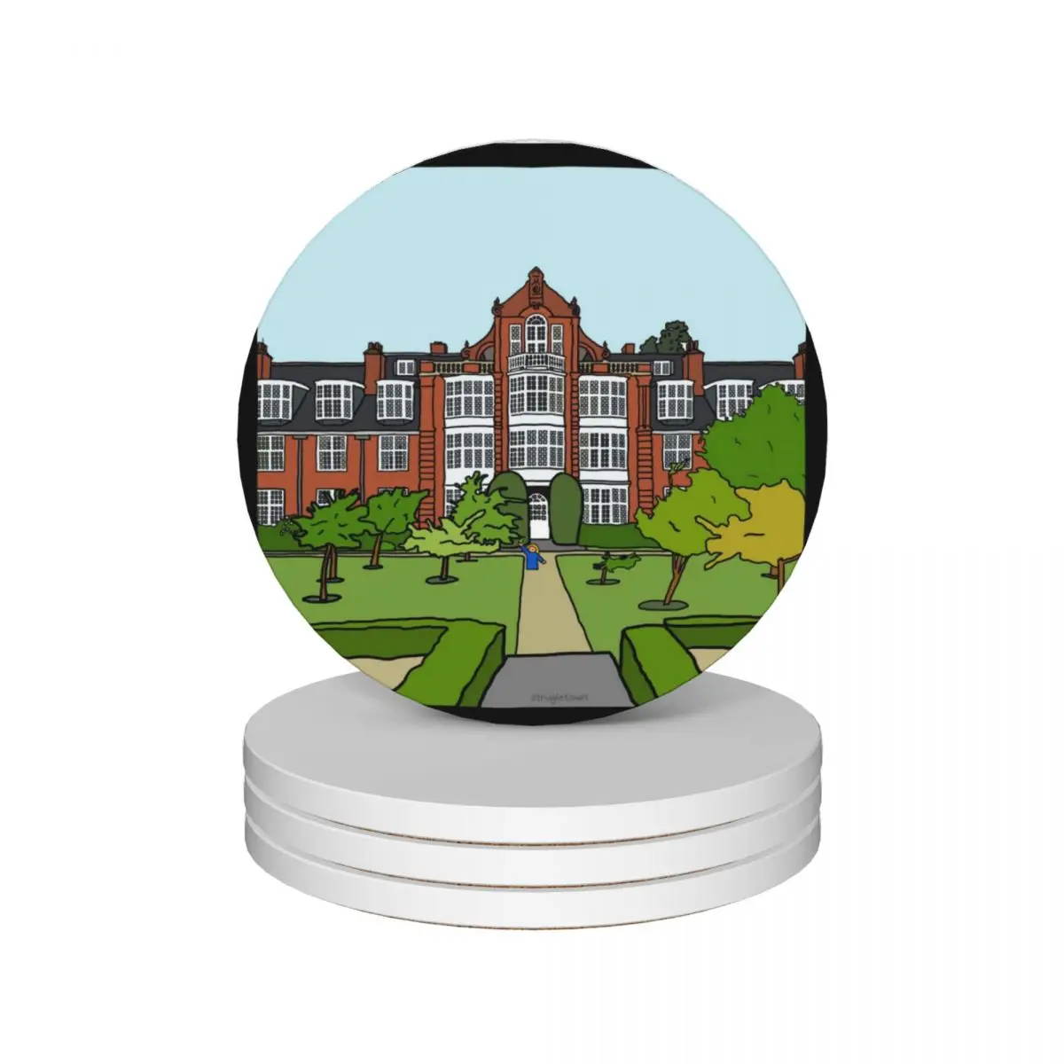 

Newnham College - Strugletown || Cambridge struggles Ceramic Coasters (Set of 4) funny cute set Cup for tea Coasters