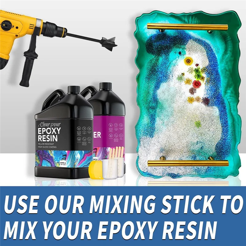 Misturador de resina epóxi e misturador de tinta e acessório de broca para recipientes de 1 galão