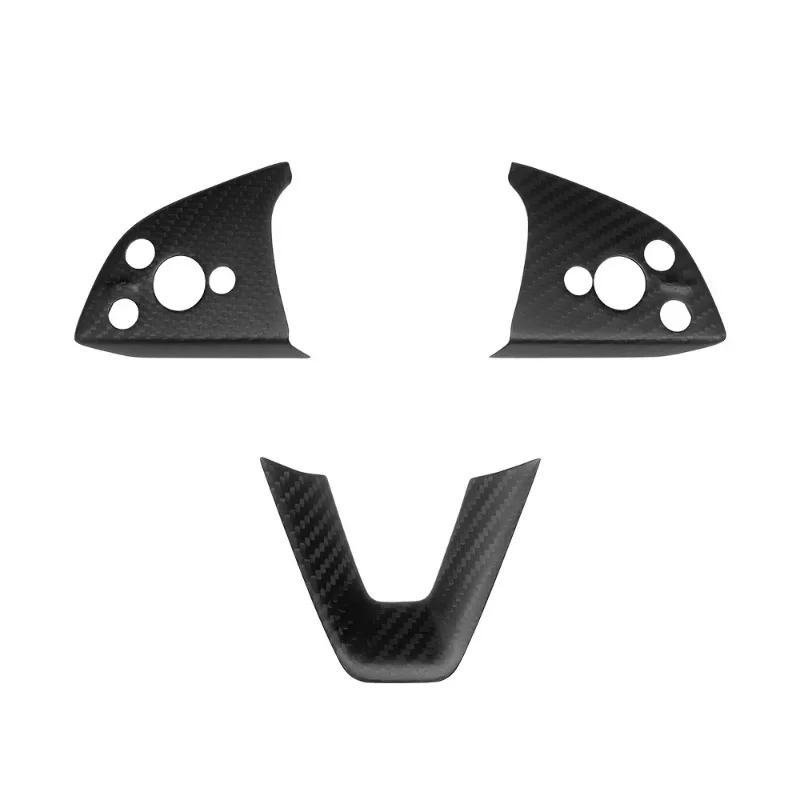

For Tesla Model Y Juniper 2025 Steering Wheel Trim Real Carbon Fiber 3K240G 3PCS Steering Wheel Frame Sticker Car Accessories