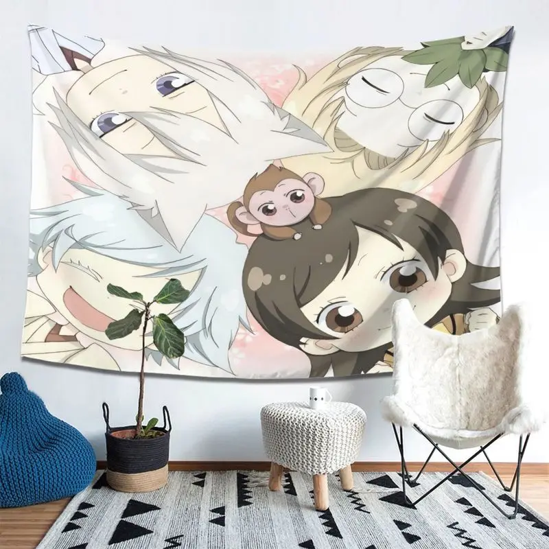 VIKAMA Vigorous Girl Knots God Q Version All staff Animation Tapestry Background Hanging Cloth Soft Cute anime Room Decoration