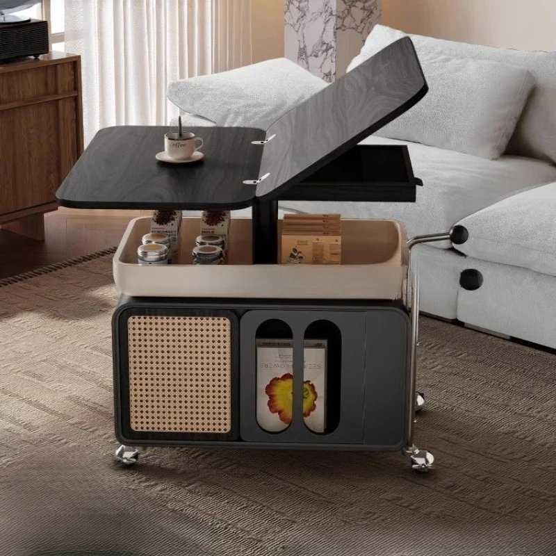 

Передвижной журнальный столик на средневековой тележке, новинка 2025 года, складной многофункциональный приставной столик для гостиной