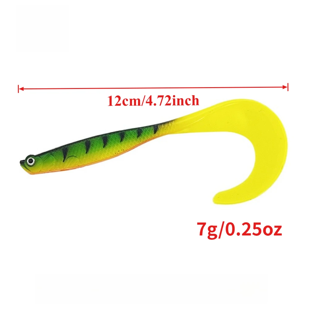 5 قطعة الصيد إغراء 12 سنتيمتر 7 جرام سويمبيت شاد T-الذيل الطعم الناعم الاصطناعي سيليكون السحر باس بايك وهمية السحر الصيد القفز Wobblers