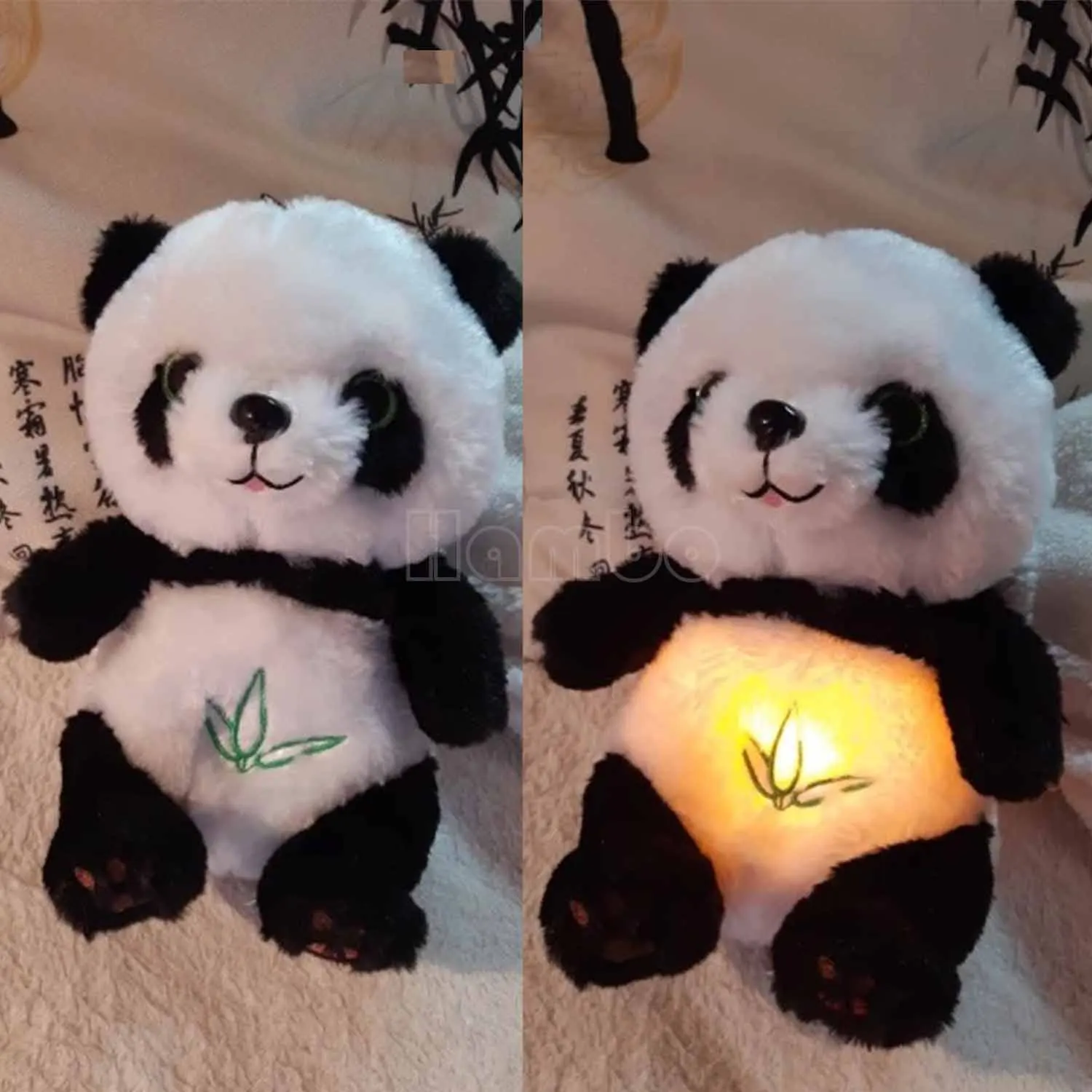 Breathing China Bear Panda Newborn Soothing Musical Plush Baby Sleep Companion Snuggle Anxiety Relief Teddy Doll Birthday Gift