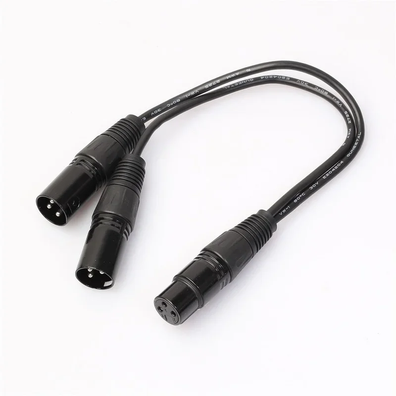 3Pin XLR 1 maschio a 2 femmina cavo di prolunga Audio microfono Y linea cavo Splitter Audio per Mixer microfono altoparlante luce da palcoscenico