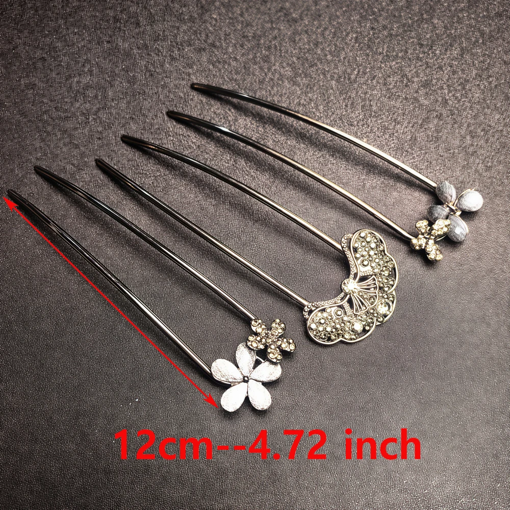 Chinese Style Hair Stick For Women Girls Vintage Hairpins Fashion Metal U-shaped Hair Clip Pins Hair Accessories image 5
