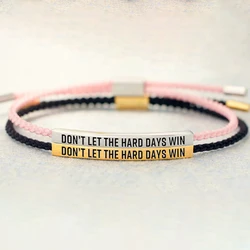Popular Charm Motivational Tube Bracelet for Lovers Gift Fashion Adjustable Stainless Steel Lettering Bracelet Jewelry Wholesale