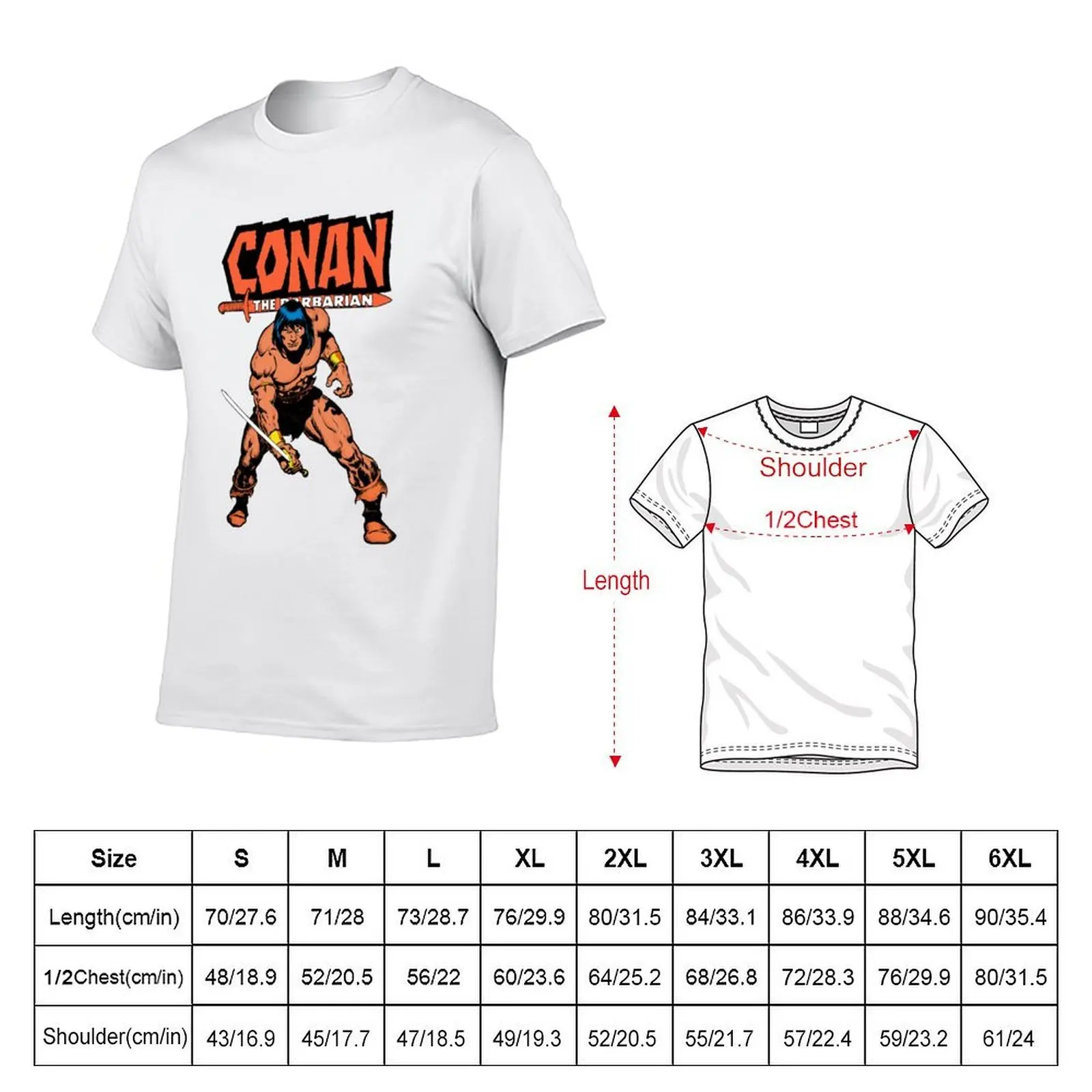 Conan The barbarian T-Shirt t shirt man cotton funny t shirts dark humor T-Shirt