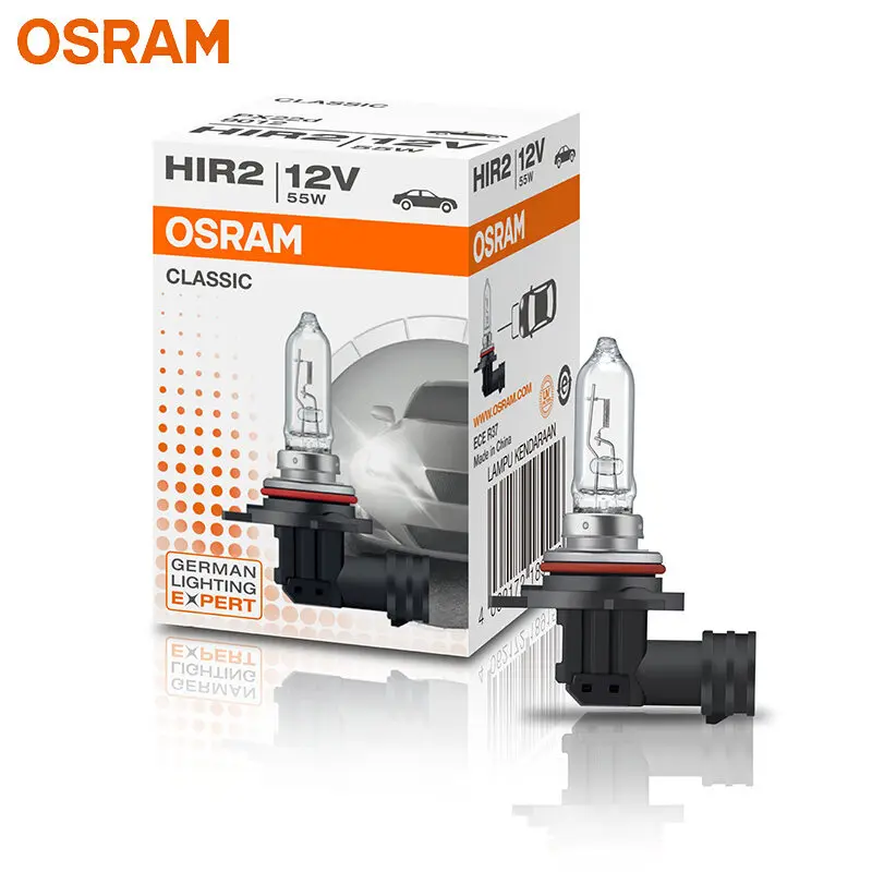 OSRAM-bombilla halógena clásica para faro delantero de coche, lámpara automática estándar de haz alto/bajo ECE, 9012 HIR2, 12V, 55W, PX22d, 3200K, 1