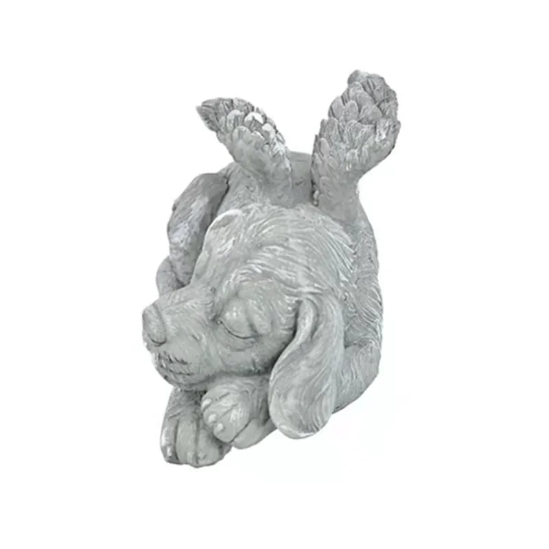 Resin Angel Dog Cat Statue Garden Decor Puppy Tombstone Sculpture Ornaments Gifts for Yard Home Decoration