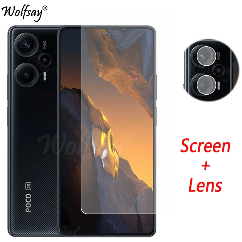 Camera Lens Protector For Xiaomi Poco F5 Screen Protector Tempered Glass For Poco F5 F4 X5 X4 Pro M3 M5S Glass For Poco F5 Glass