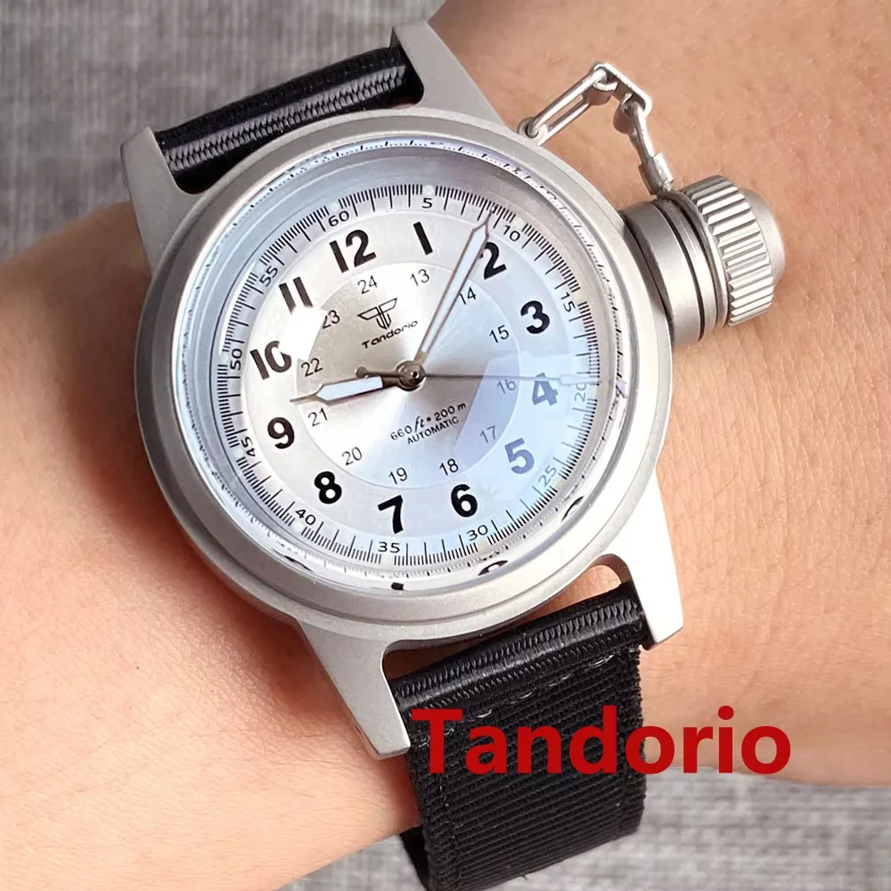 Tandorio 36mm 20ATM Diver Men Watch Sapphire Glass Sandblast Aviation Style Automatic Miyota 8215/PT5000 Mechanical Wristwatch view 4