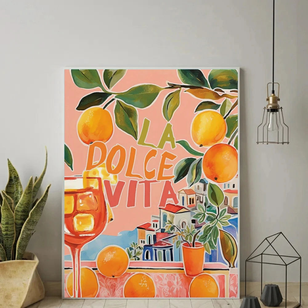 La Dolce Vita Lemon Santorini Italy Travel Cross Stitch Diamond Painting 5D DIY Arts Full Drill Mosaic Embroidery Set Home Decor