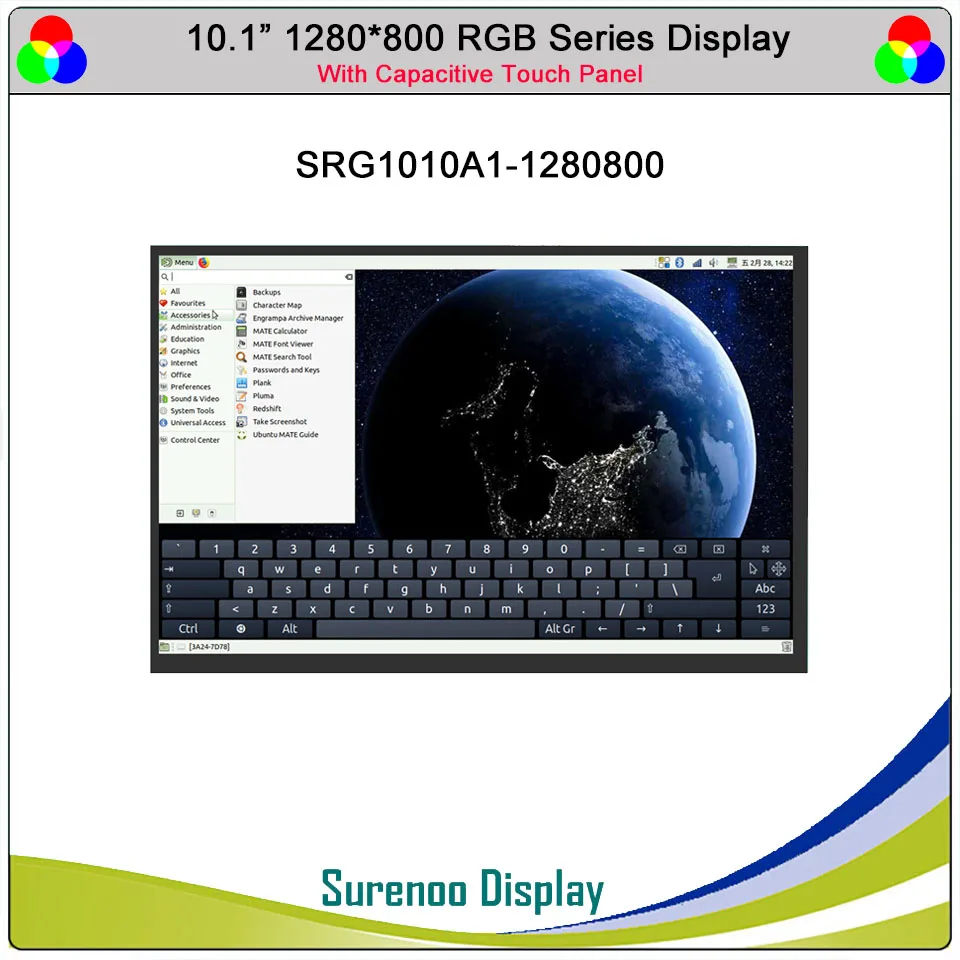 10.1 "Inch 1280*800 Ips Rgb Lvds Tft Lcd Module Scherm Monitor W/I2C Capacitieve Touch panel