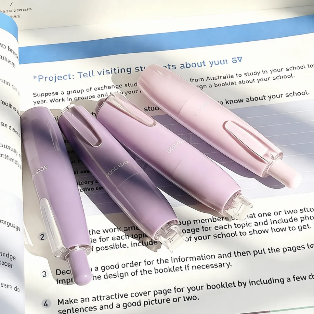 Refillable Press Style Dot Glue Tape Pen Double Sided Adhesive Stationery For Students Office Supplies Crafting Journal