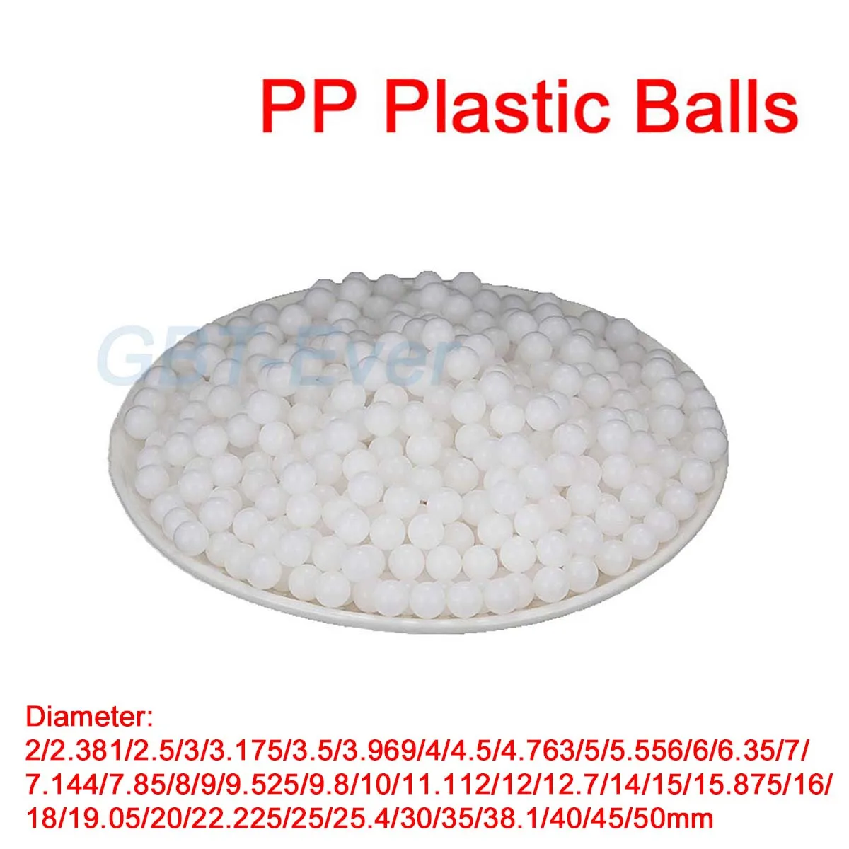 

1-500Pcs PP Plastic Balls Dia 2/2.381/2.5/3/3.175/3.5/3.969/4/4.5/4.763/5 ~ 50mm White Bearing Rolling Beads Solid Polypropylene