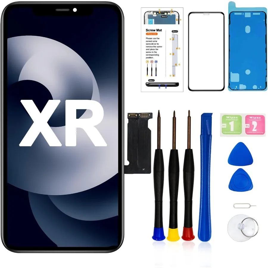 

for iPhone XR Screen Replacement Kit 6.1inch3D Touch LCD Display Digitizer Assembly with Repair Tools +Tempered Glass Compatibl
