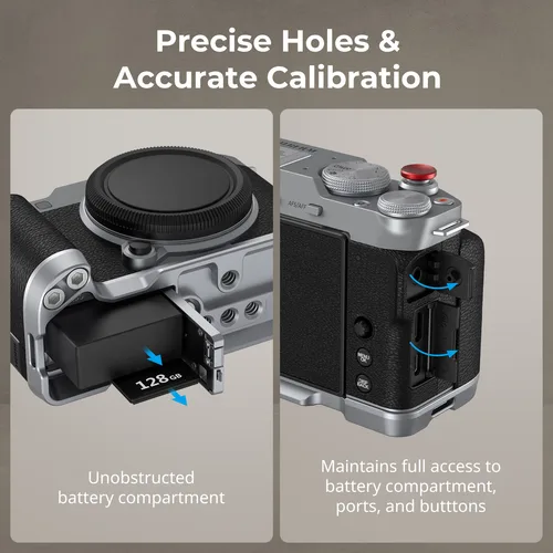 Imagen 2 del producto Placa de montaje en forma de L SmallRig con mango de silicona para FUJIFILM X-M5 empuñadura de silicona para X-M5 Color negro plateado 4875