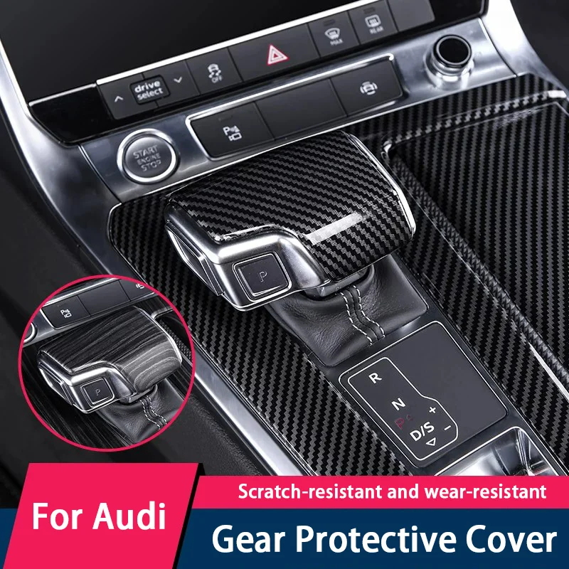 For Audi A6 A7 S6 S7 RS 6 7 2018 2019 2020 2021 2022 2023 Q5 Q6 Q7 Q8 ABS Car Gear Cap Cover Shift Knob Lever Post Sticker Trims
