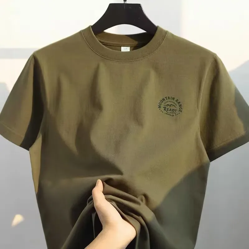 

American Style Retro Oversize Short Sleeve T-Shirt Unisex Cotton Sweatshirt Couple Matching Clothes Brand Tailored Sample