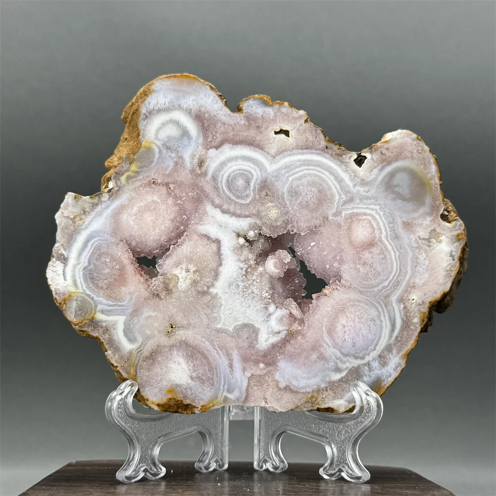 Natural Pink Amethyst Flower Agate Geode Piece Mineral Raw Stone Energy Home Decoration Aura Healing Meditation Prayer