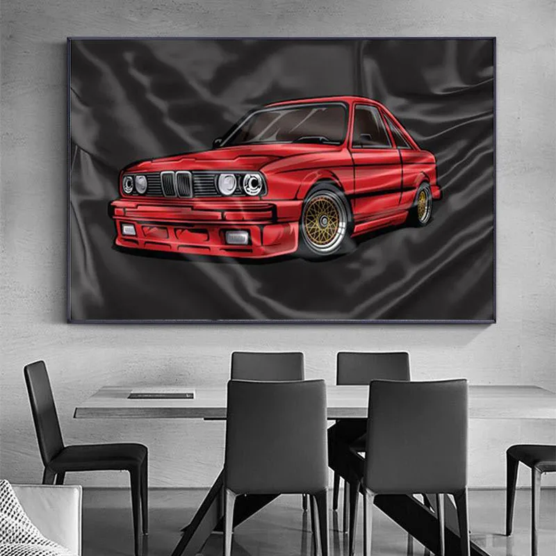 Diamond Painting Red Drift Car Flag | Unique Design Print Diamond Embroidery Home Decor  Paintings Living Room Bedroom Picture