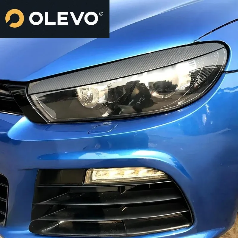 جديد سيارة العلوي الحواجب الجفن غطاء الكسوة ل Volkswagen VW شيروكو 2009-2017 الجبهة ضوء ملصق الكسوة طقم الجسم اكسسوارات السيارات #5