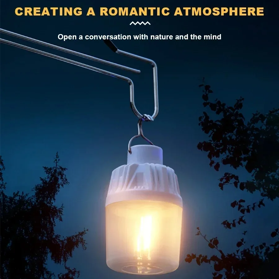 

Outdoor camping lights USB Rechargeable Portable Work Light LED Emergency Bulb Lantern Dual Color Optional White/Warm Light