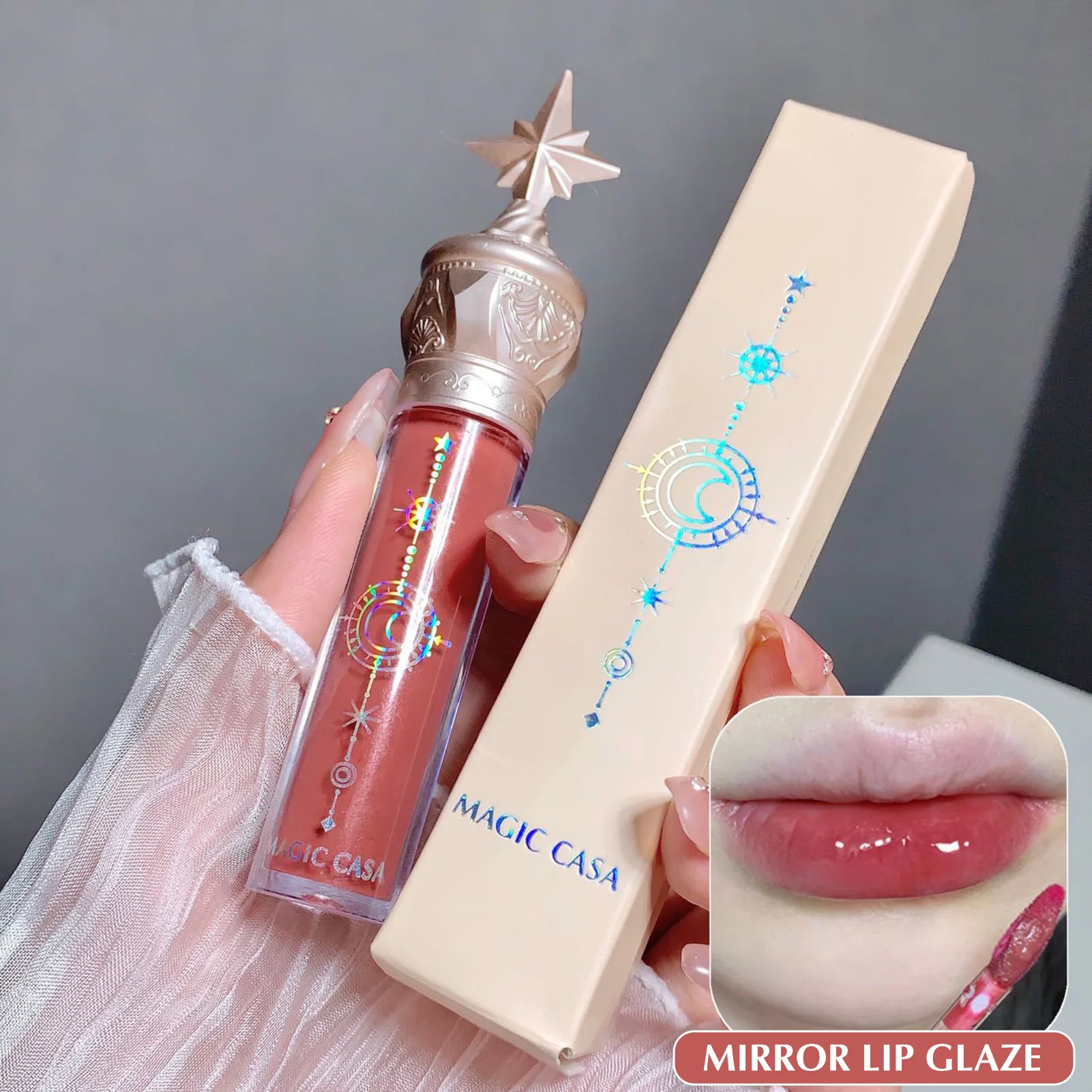 3pcs Natural-Looking Mirror Lip Gloss Moisturizing Full Coverage Revitalizing for Women Girls Cosmetic Supplies EIG88