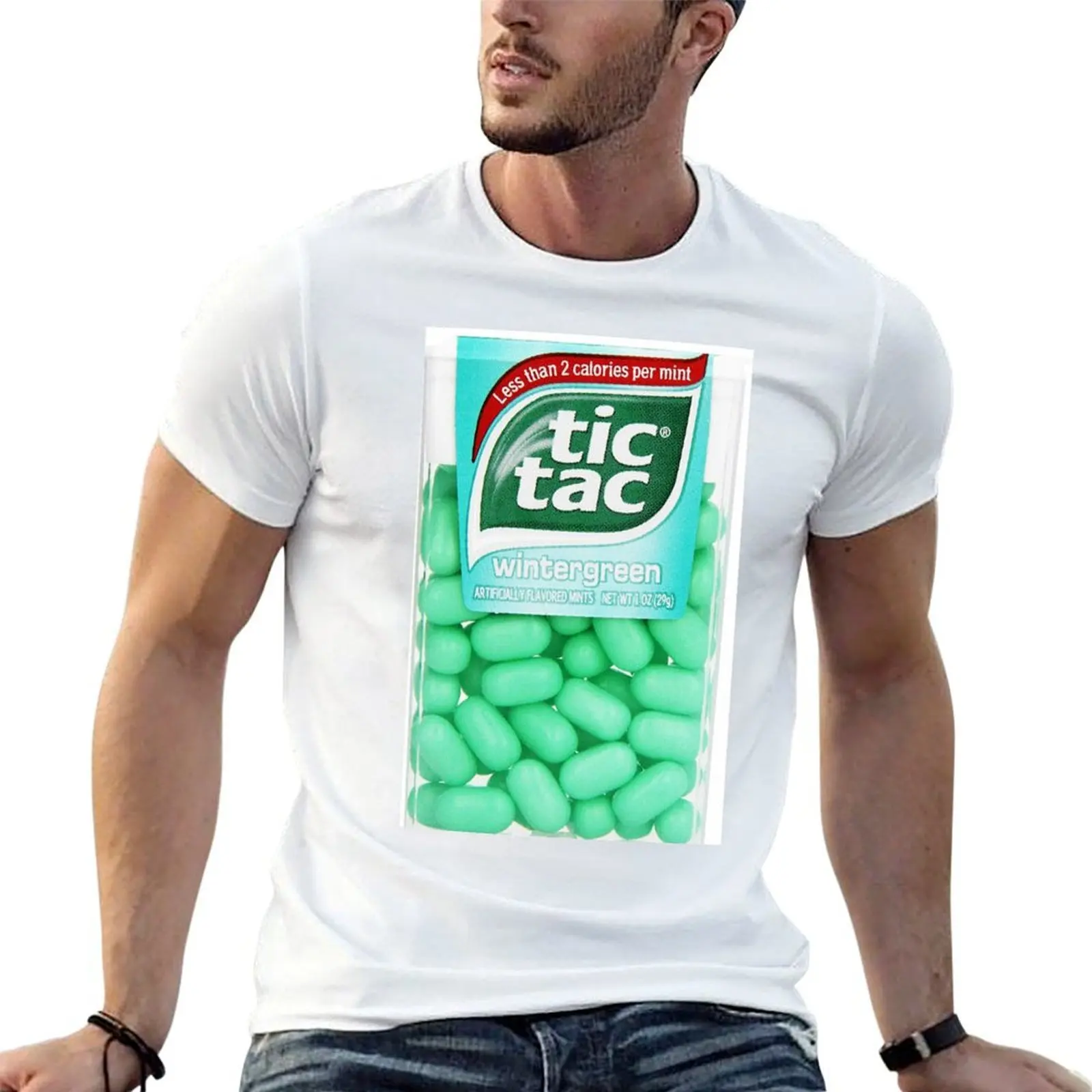 

T-Shirt t man shirts man shirts cotton t Tictac funny man black t-shirt Wintergreen for package cotton plain