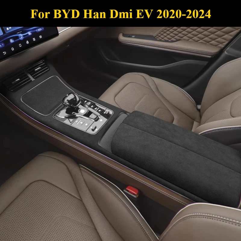 

Suede Center Console Armrest Mat Trim For BYD Han D-Mi Dmi EV 2020-2023 2024 Rear Air Outlet Panel Overlay Car Interiors