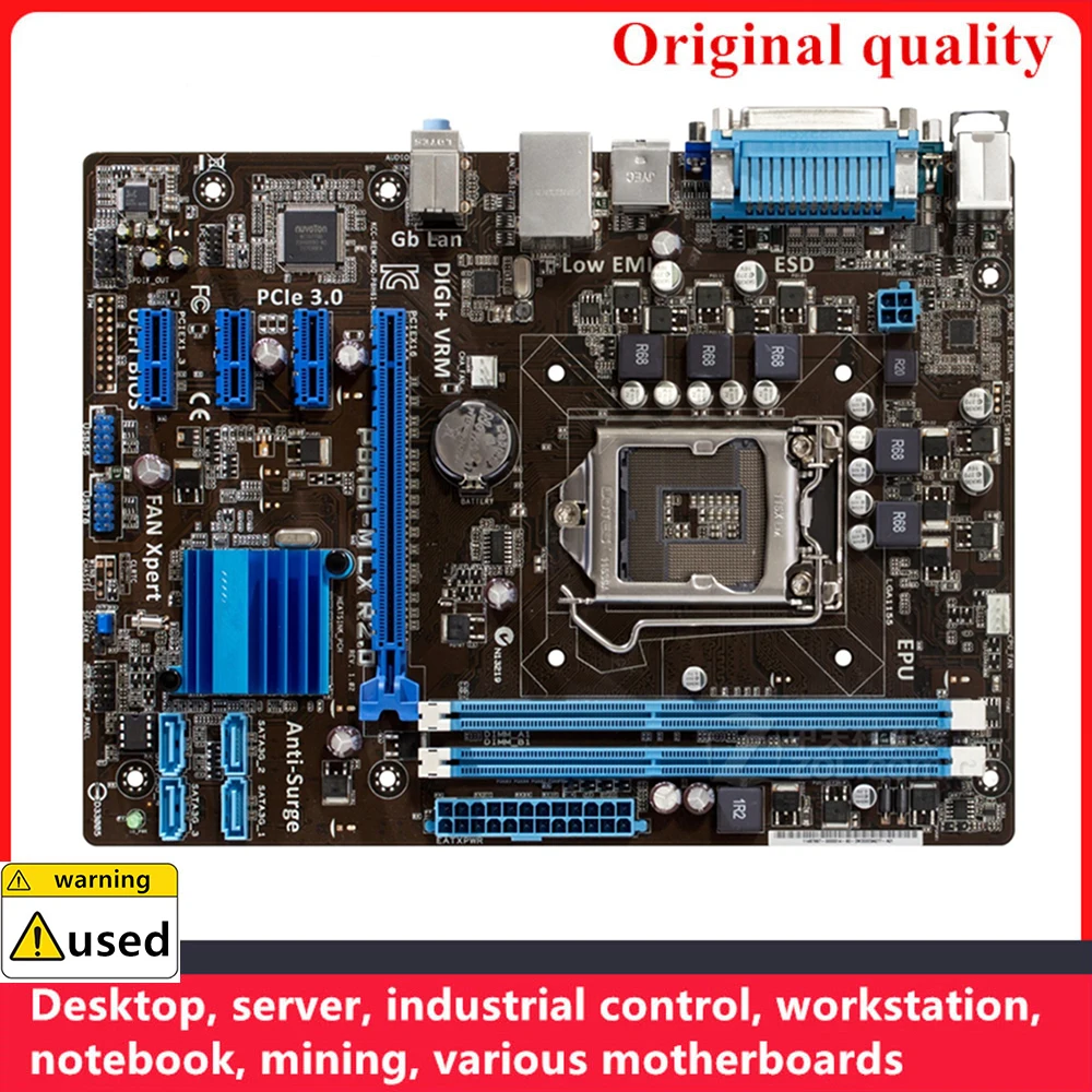 Used For P8H61-M LX R2.0 Motherboards LGA 1155 DDR3 16GB PCI-E2.0 M-ATX For Intel H61 Desktop Mainboard SATA II USB2.0