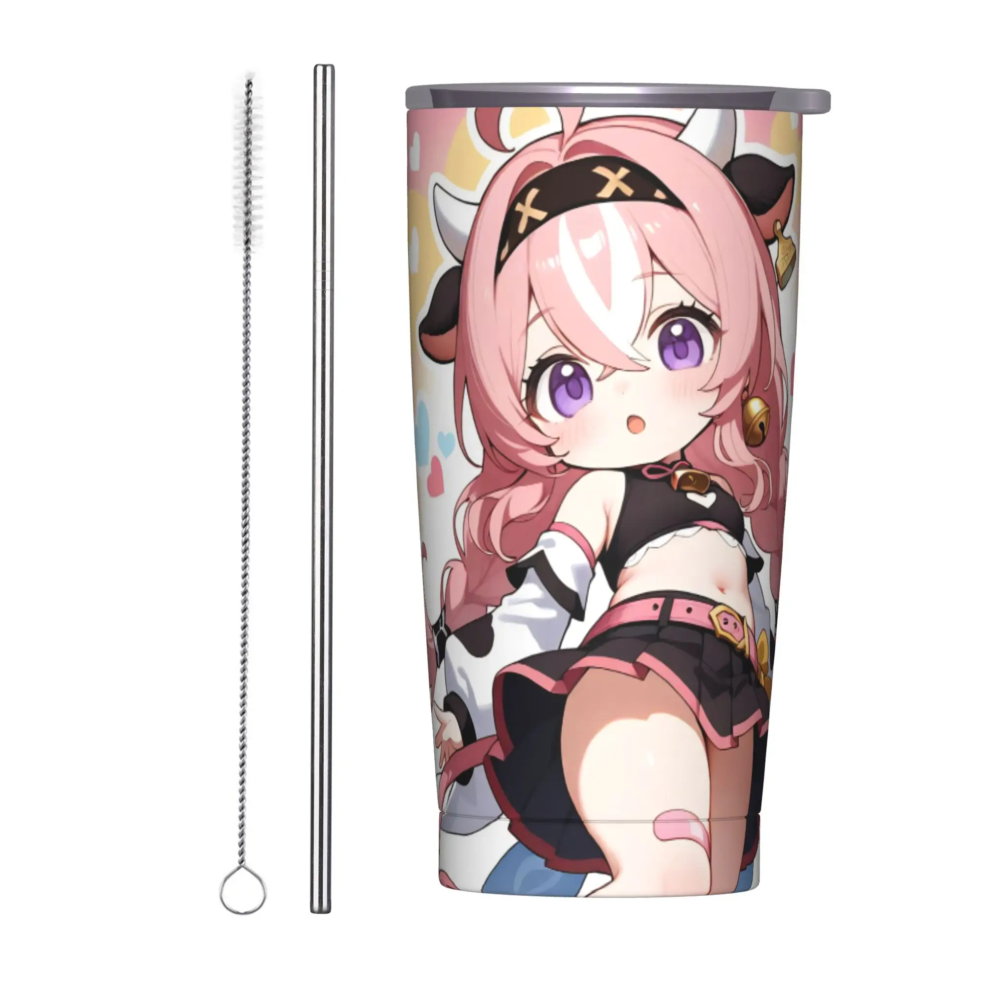 Trickcal C-Chibi Go Games Insulated Tumbler with Lid  Vacuum Coffee Mugs Double Wall Car Bottle Cup 20oz